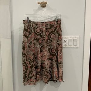 Ann Taylor 6P silk skirt pleated